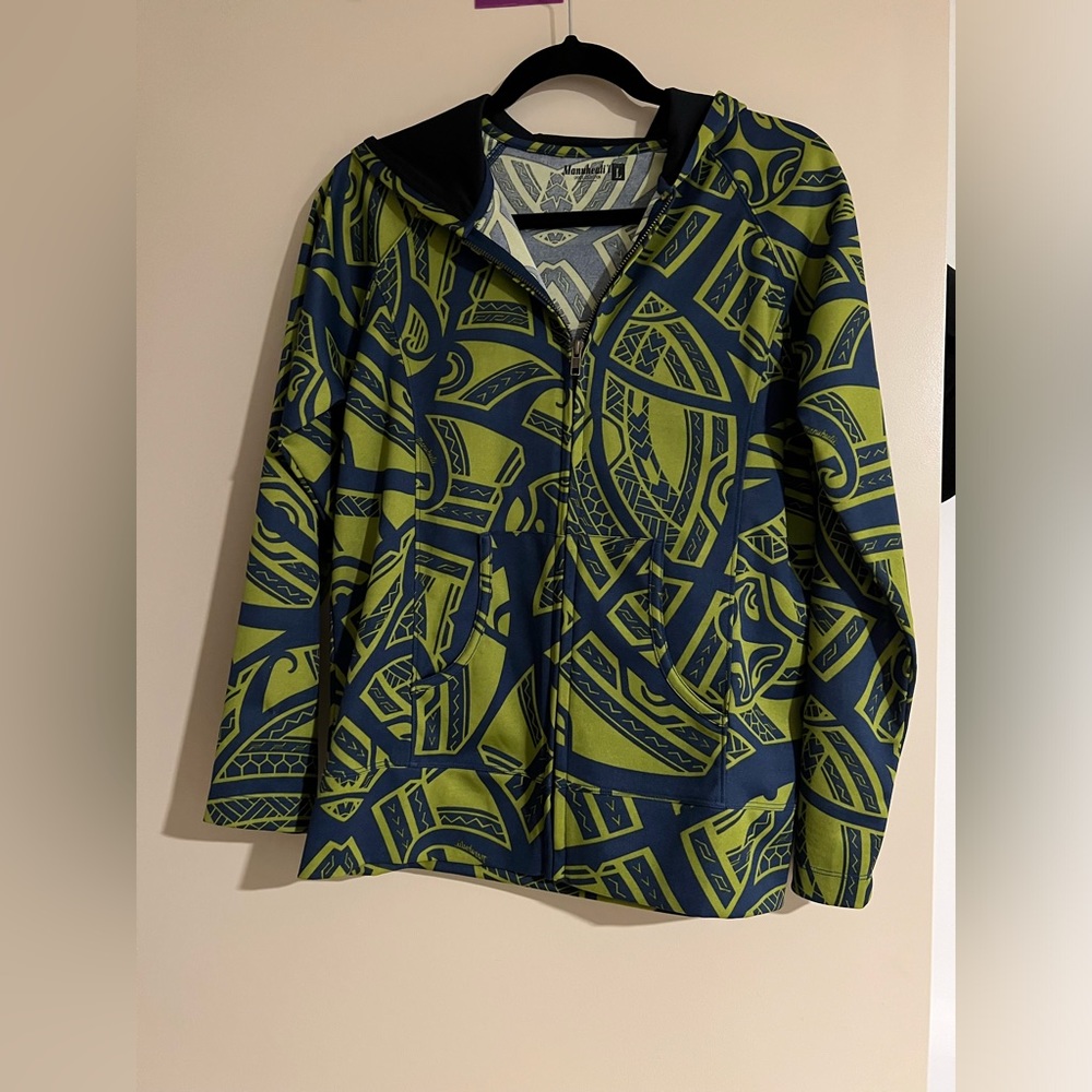 Manuheali’i Hooded Zippered Jacket Size Large Women